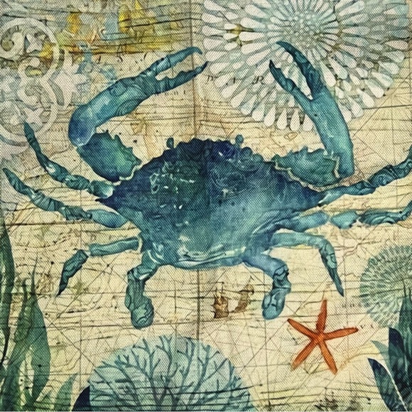 Eco-Friendly Nautical Blue Crab Folding Tote Bag - Picture 10 of 15